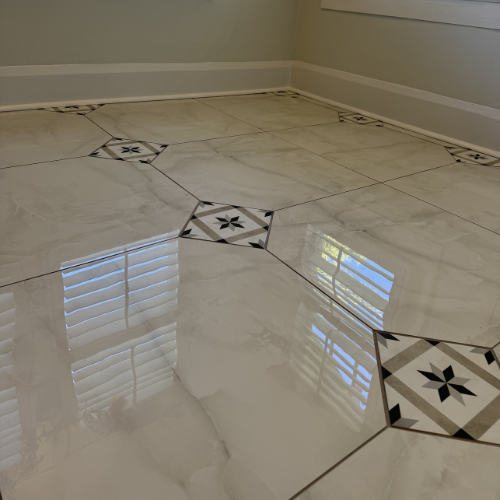 patterned tile flooring